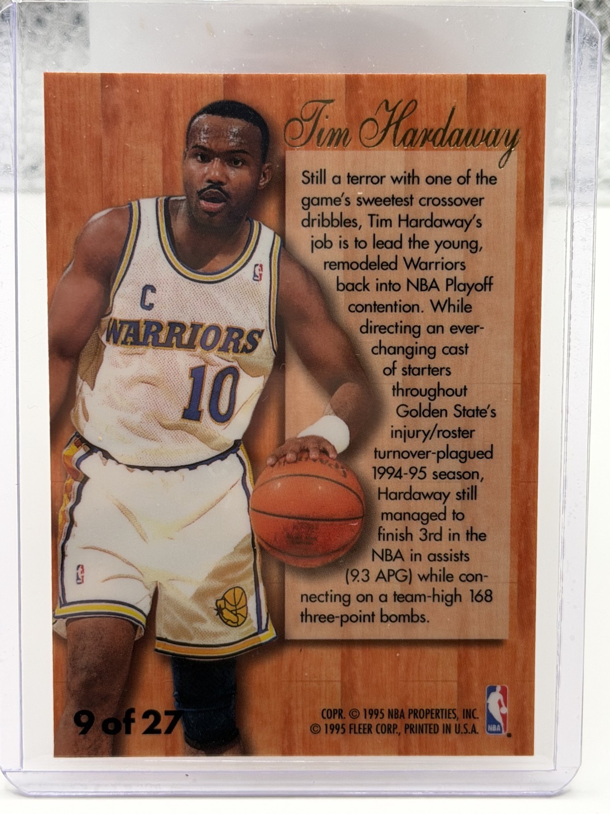Fleer 1995 Fleer Flair Hardwood Leader Insert Tim Hardaway Warriors #9/27