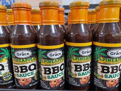 Grace Pineapple BBQ Sauce Size 11.8 oz Bottles   5 Pack | Jamaican Sweet & Smoky