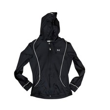 Under Armour Womens Allseasongear Full Zip Hoodie Black White Piping Small