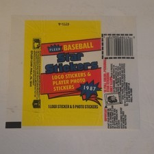 Fleer 1987 MLB Baseball Star Stickers Set Empty Card Wrapper Paper Vintage