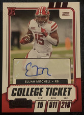 Elijah Mitchell Louisiana Football Autograph Panini Red Foil Rookie Card 49ers. rookie card picture