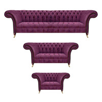 PolstermöBel Wohnzimmer Set 3Tlg Luxus Sofagarnitur Einrichtung Chesterfield