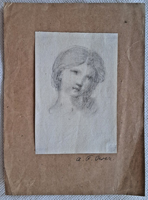 Adam Friedrich Oeser (1717-1799) Mädchen Portrait Graphit & Kreide um 1760