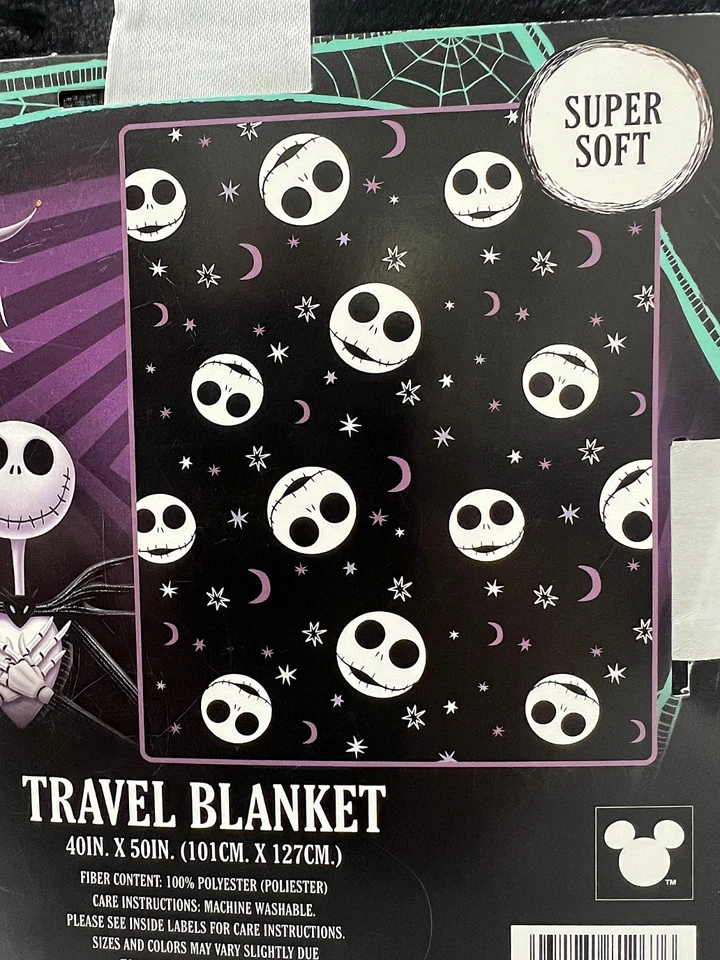 The Nightmare Before Christmas Travel Blanket Throw 40”X 50” Jack Skellington - Image 3 of 3