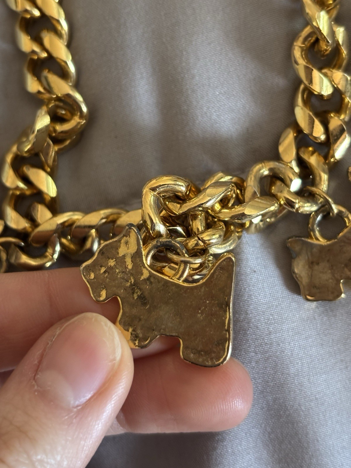 Vintage Rare Runway Carolee Gold Chain Scottie Dog Necklace image 6