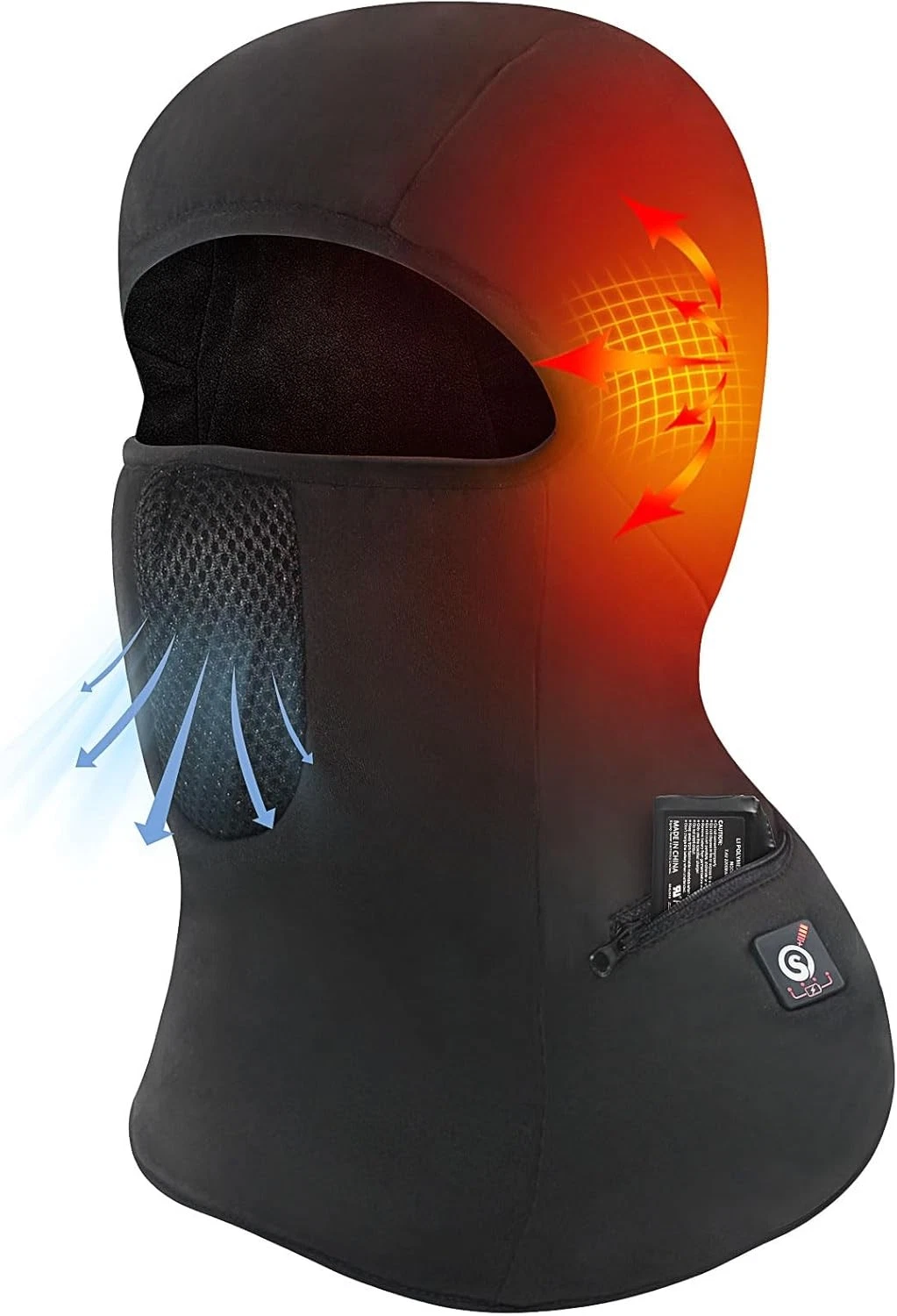 Electric Heated Ski Mask Balaclava with Battery