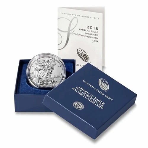 2018-W $1 American Eagle Burnished Uncirculated Silver Dollar Coin OGP & COA