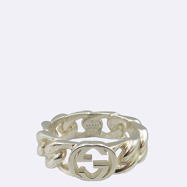 Gucci Silver Interlocking Chain Ring Size 20 Unis… - image 4