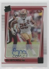 2021 Clearly Donruss Rated Rookie Green 18/25 Elijah Mitchell Eli #97 Auto w6g
