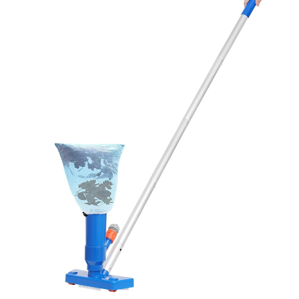 143cm Aspirador de Piscina 4 Postes de Aluminio Extraíbles Cabezal Aspirador