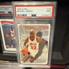 Fleer NBA Michael Jordan PSA 9 Graded 2 Card Lot 1991 Hoops #55 1996 Ultra #143