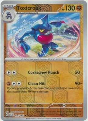 Toxicroak - 024/064 - Common - Reverse Holo - Near Mint