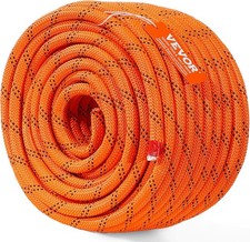 Double Braided Polyester Rope, 1/2 in x 120 ft, 48 Strands, 8000 LBS Breaking St