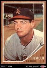 1962 Topps #128 Art Fowler Normal Tint Angels COMMON VARIATION 8 - NM/MT
