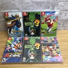 Lot Of 6 Nintendo Switch Games Cases Pokemon Mario Luigi Empty No Games