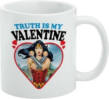 Wonder Woman Truth is my Valentine Licensed Ceramic Coffee Mug Gift 11 OZ