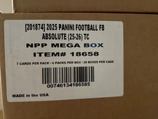 2025 Panini Absolute Football Factory Sealed 20 Box Mega Case