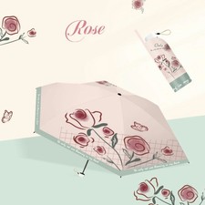 Rose Manual Folding Umbrella, Reinforced, Rainproof, Sunproof, High Aesthetic Va