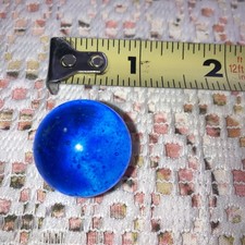 Vintage Large Shooter Marble Light Blue Glass With Bubbles 7/8