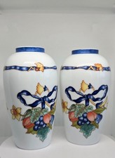 Pair Bernardaud French Limoges porcelain vases - aprx 5"