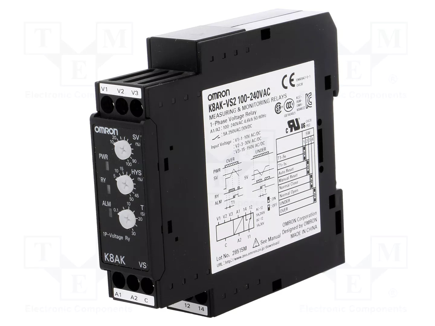 OMRON K8AK-VS2-100-240VAC Voltage monitoring relay