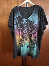 Women’s Plus just My Size Brand Size 3x Multi Colored Short Sleeve Tshirt