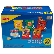 Frito-Lay Classic Mix Variety Pack 50 Count Assorted Chips for Snacking Lu