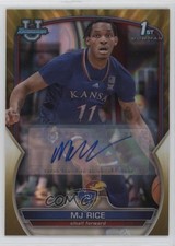 2022-23 Bowman U Chrome Prospect Gold Lava Refractor 33/50 MJ Rice #56 Auto 1bj7