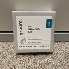 Gruum har Hair Solid SHAMPOO Bar Hydrating Coconut 50g Vegan Travel Plastic Free