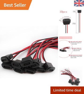 Schnellladen USB C Typ-C Buchsen - 10 Stück Wasserdicht Zopf Kit