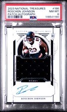 2023 National Treasures /99 Roschon Johnson RC #186 Rookie Patch Auto - PSA 8