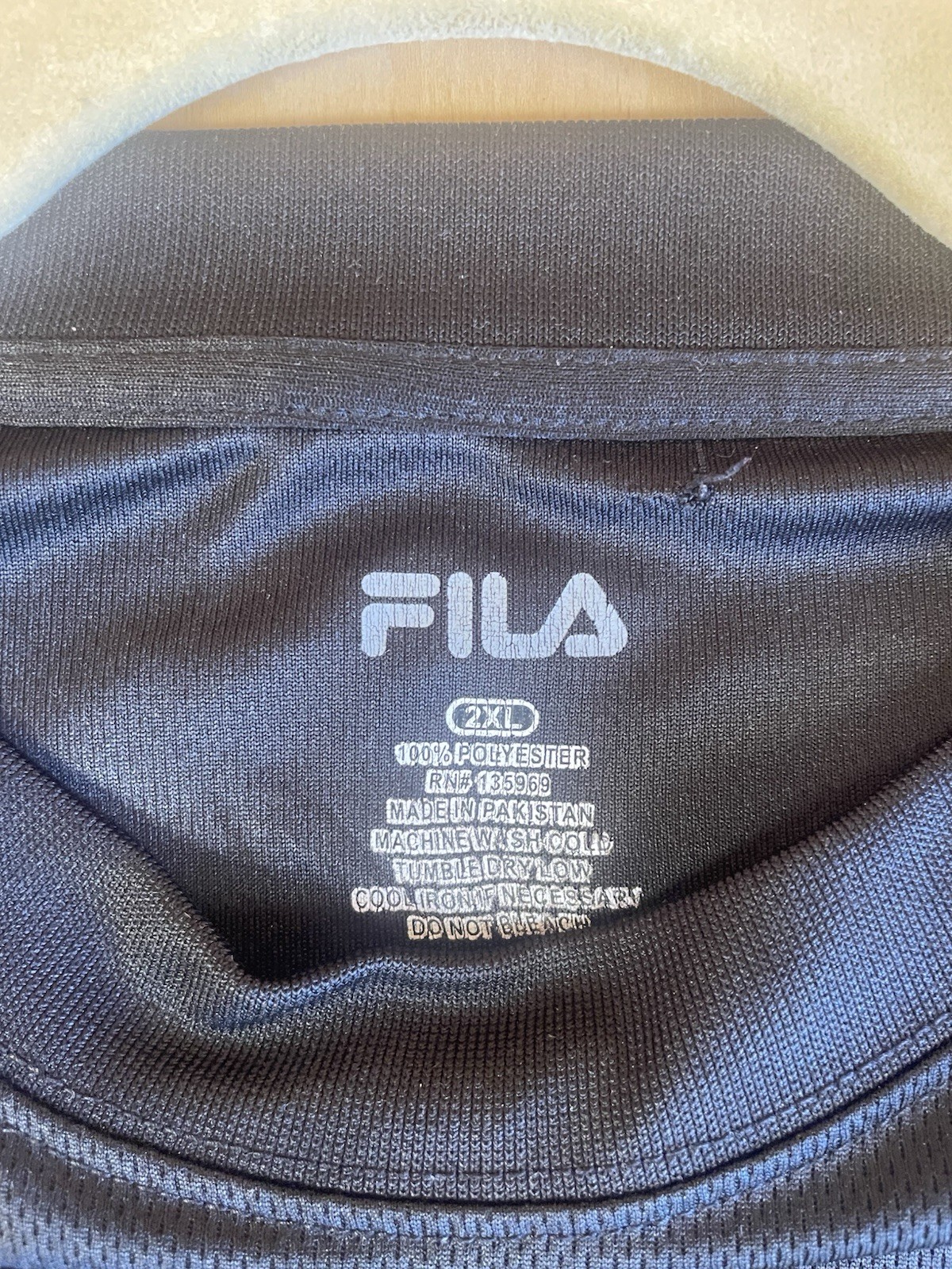 T shirt Fila nera con spalle nastrate pesante manica corta 2XL