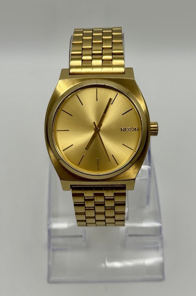 Nixon Minimal Time Teller Gold Tone 100M Mens Stainless Quartz Watch