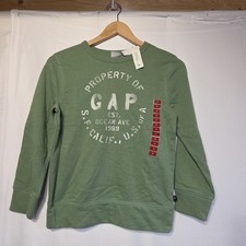 GAP Kids Green Graphic Crewneck Sweatshirt Size M 8 NWT Logo Pullover