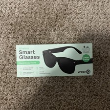 New WeariQ Wireless Smart Glasses Bluetooth, Black Polarized Lenses, Large Frame