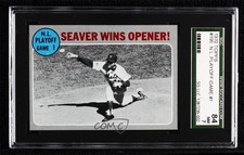 1970 Topps NL Playoffs Tom Seaver Seaver Wins Opener! #195 SGC 84 HOF 2d2
