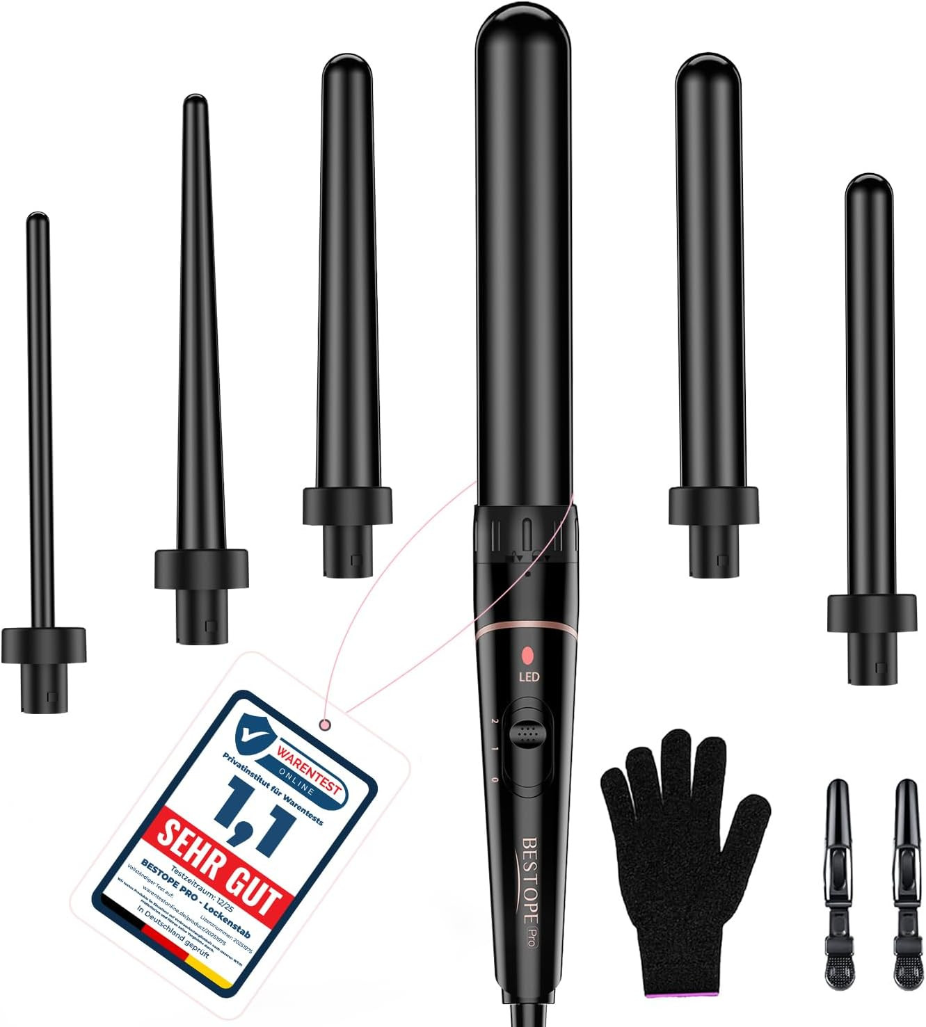 Ferro Arricciacapelli 6 in 1 con Accessori: Styling Professionale Casa