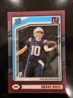 2024 Panini Clearly Donruss Rated Rookie Drake Maye Pink New England Patriots QB