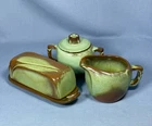 Vtg Frankoma Pottery Plainsman Prairie Green Butter Dish Sugar Creamer -U Choose