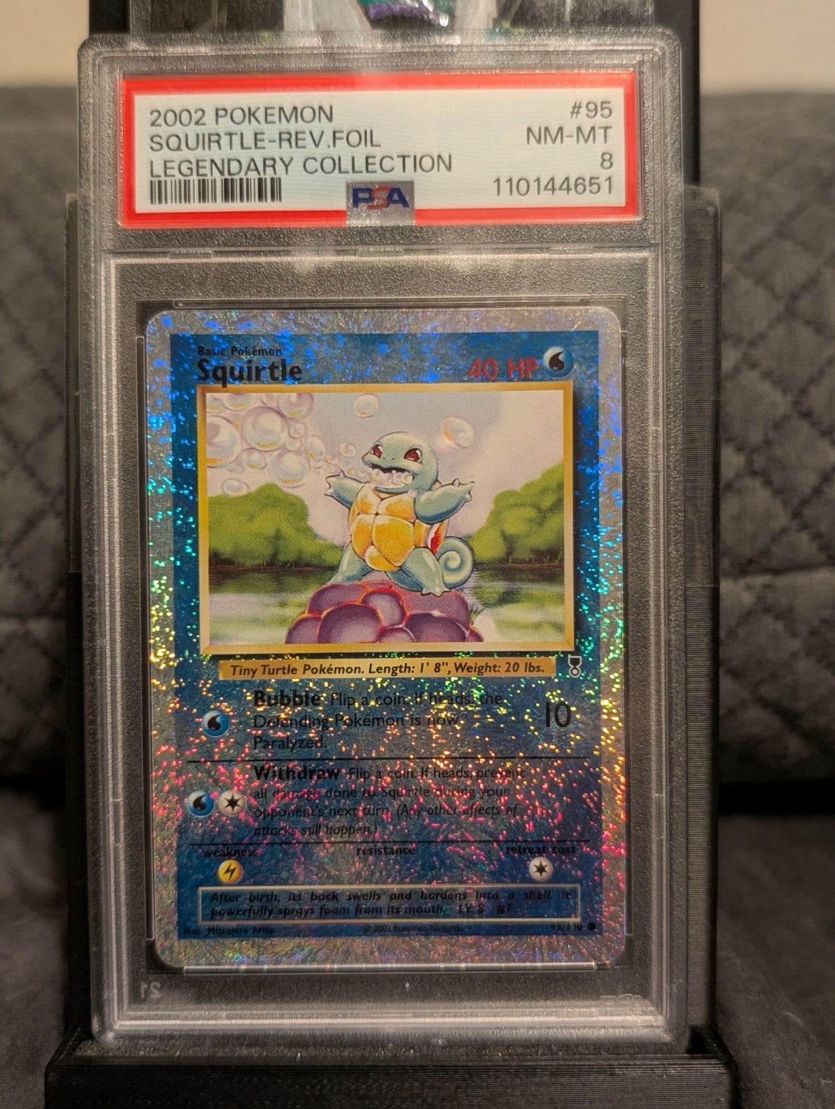 2002 Pokemon Legendary Collection Squirtle Reverse Holo #95/110 PSA 8