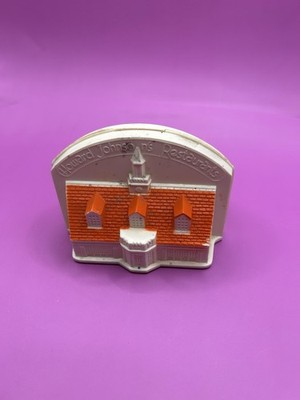 Vintage Howard Johnsons Restaurant Coin Bank Orange Roof Building Plastic Bank