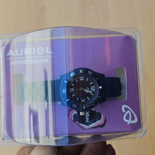 Auriol Quarz Armbanduhr Analog 5 ATM Silikon schwarz Modell/Ref HG01510B