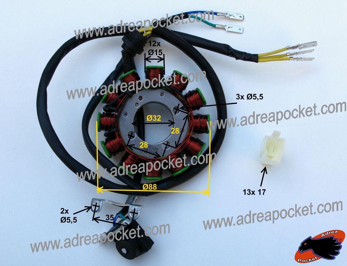 Plateau allumage 12 branches Zongshen 200cc 250cc stator alternateur pour pit bike quad