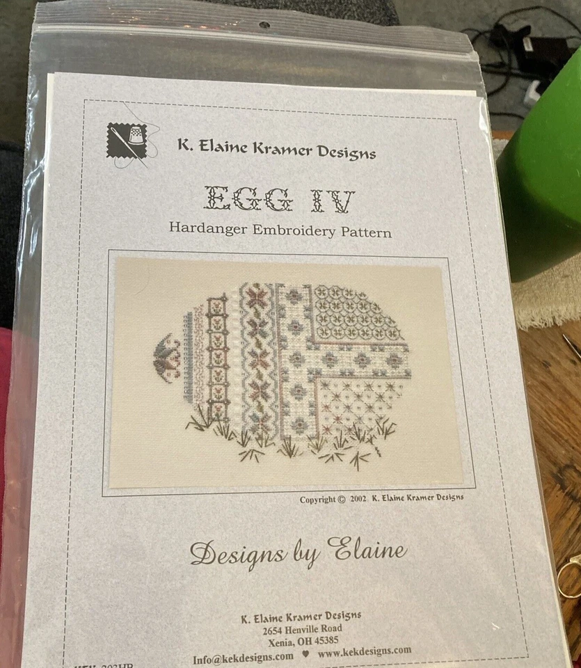 Rare Vtg EGG I-IV Hardanger Embr. pattern by Designs by Elaine (4 choices) - Image 3 of 4