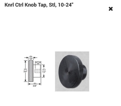 Gibraltar Products SKT-021 Steel Knurled Control Knob SKT021 (Pack of 4)