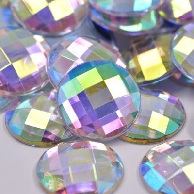 AB Kristalle Flatback Strass KLEBEN auf Acryl Steinen RUND facettenreich 18 mm