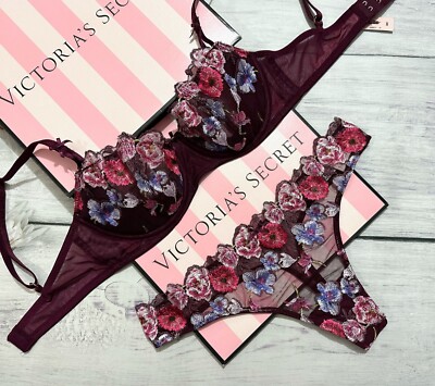 Soutien-gorge Victoria's Secret 36B Dream Angels Demi-argenté Dentelle