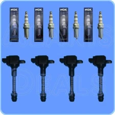 4 AD Auto Parts Premium Ignition Coils + 4 NGK Iridium IX Spark Plugs 4469