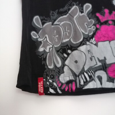 Vintage Miss Sixty graffiti graphic top shirt cami Tank top Black