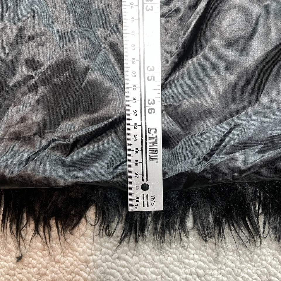 Abrigo Boohoo Imitación Fut Mujer 8 Negro Manga Larga Difuso Suave Poliéster Abrigo Foto 3 de 4